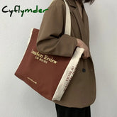 Cyflymder Women’s Canvas Shoulder Shopper Bag Cotton Cloth Eco Big Shopping For Woman Girls