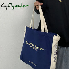 Cyflymder Women’s Canvas Shoulder Shopper Bag Cotton Cloth Eco Big Shopping For Woman Girls