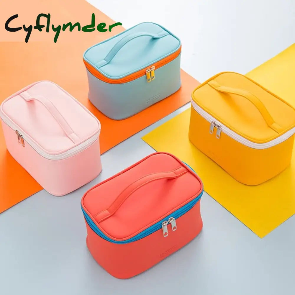 Cyflymder Women’s Cosmetic Bag Make Up Organizer Travel Necessaries Zipper Makeup Case Pouch