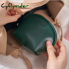 Cyflymder Women’s Cosmetic Bags Pu Bag Multifunctional Mini Coin Purse Leather Solid Zipper