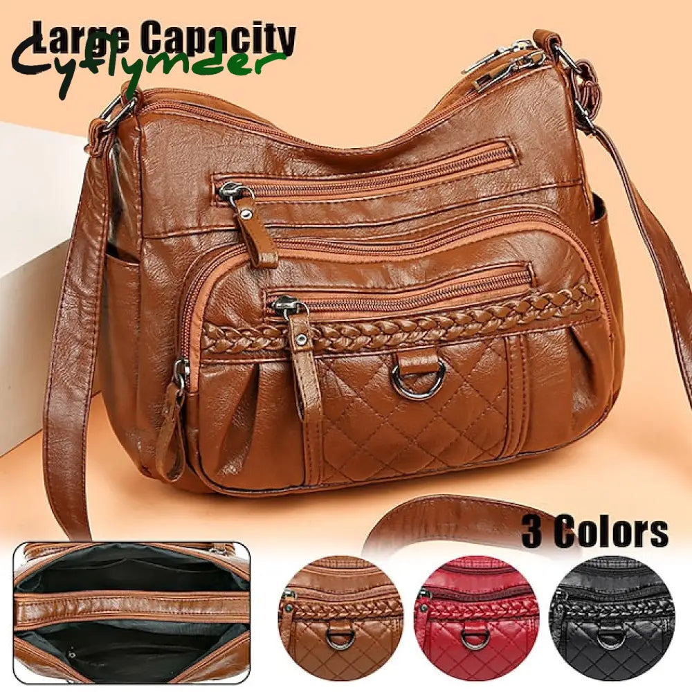 Women's Crossbody Bag Shoulder Bag Hobo Bag PU Leather Outdoor Daily Holiday Buttons Zipper Large Capacity Waterproof Lightweight