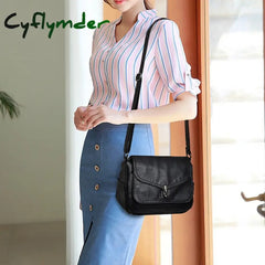 Cyflymder Women’s Crossbody Bag Shoulder Satchel Pu Leather Outdoor Daily Holiday Buckle Zipper