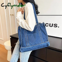 Cyflymder Women’s Crossbody Bag Tote Shoulder Canvas Denim Outdoor Daily Holiday Zipper Large