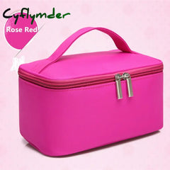 Cyflymder Women’s Double Layer Cosmetic Bag Box Waterproof Oxford Makeup Case Travel Organizer