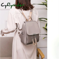 Cyflymder Women’s Fashion Backpack Nylon School Bookbag Tassel Anti-Theft Daypack Rucksack