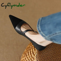 Cyflymder Women’s Flats Pointed Toe Mary Jane Shoes for Women Elegant Dress Shoes Oblique Strap Ladies Shoes