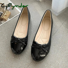 Cyflymder Women’s Flats Shoes Fashion Ballerina Woman Slip-on Loafers Elegant Bow-knot Flat Shoes Ladies Mother Shoes