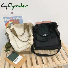 Cyflymder Women’s Handbag Tote Canvas Cross Bag Youth Fashion Casual Large Capacity Cotton