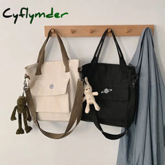 Cyflymder Women’s Handbag Tote Canvas Cross Bag Youth Fashion Casual Large Capacity Cotton