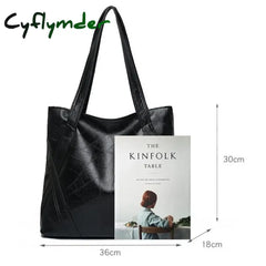 Cyflymder Women’s Luxury Handbag New Fashion Shoulder Bag Large Capacity Retro Soft Pu Leather