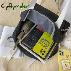 Cyflymder Women’s Nylon Backpack Candy Color Waterproof School Bag Teen Girls Contrast Shoulder