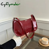 Cyflymder Women’s Patent Leather Handbag Versatile Fashion Shoulder Casual Commuting Bags Girl Brand Designer Zipper