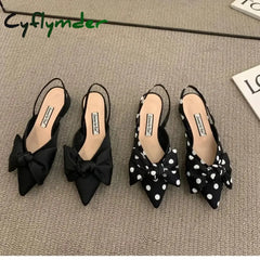 Cyflymder Women’s Sandals Fashion Low Heels Sandals Women Shoes Elegant Pointed Straps Fashion Party Pumps Sandalias De