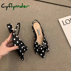 Cyflymder Women’s Sandals Fashion Low Heels Sandals Women Shoes Elegant Pointed Straps Fashion Party Pumps Sandalias De