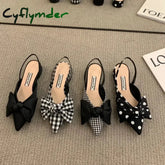 Cyflymder Women’s Sandals Fashion Low Heels Sandals Women Shoes Elegant Pointed Straps Fashion Party Pumps Sandalias De