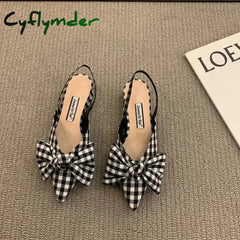 Cyflymder Women’s Sandals Fashion Low Heels Sandals Women Shoes Elegant Pointed Straps Fashion Party Pumps Sandalias De