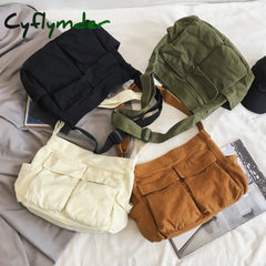 Cyflymder Women’s School Messenger Bags For Women Shoulder Ladies Designer Handbag Solid Large