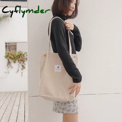Cyflymder Women’s Shopping Bag Large Ladies Canvas Shoulder Bags Tote Shopper Eco Reusable Cotton