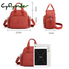Cyflymder Women’s Shoulder Bag Nylon Backpack Female Luxury Handbags Multifunctional Crossbody
