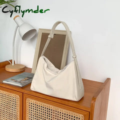 Cyflymder Women’s Shoulder Bag Solid Square Shopping Travel Handbags Large Capacity Simple Design