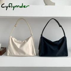 Cyflymder Women’s Shoulder Bag Solid Square Shopping Travel Handbags Large Capacity Simple Design