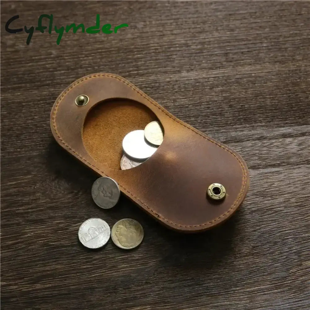 Cyflymder Women’s Small Genuine Leather Coin Wallet Children Mini Purses Hasp Money Clip Clutch Hobo Bags Men Gift