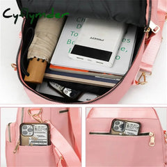 Cyflymder Women’s Stylish Nylon Backpack - Large Capacity Multi-Pocket Back To School Bag In