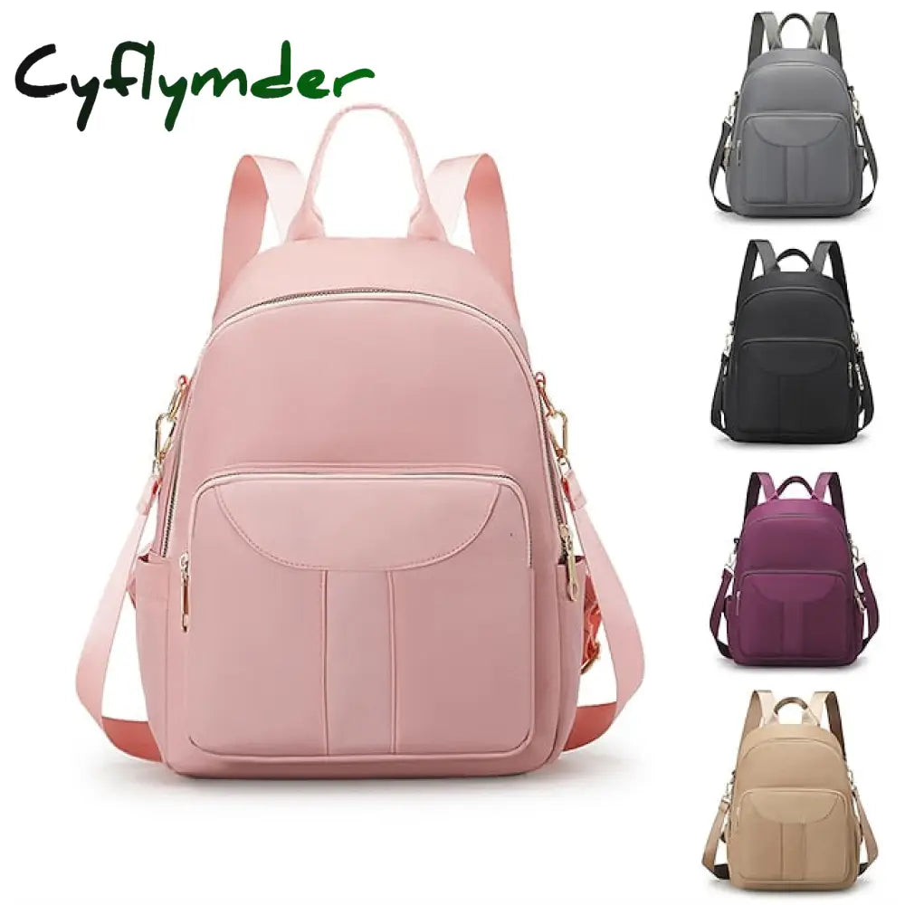 Women's Stylish Nylon Backpack - Large Capacity, Multi-Pocket Back to School Bag in Multiple Colors