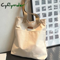 Cyflymder Women’s Tote Bag Canvas Sewing Thread Large Capacity Advanced Sense Handbag Convenient
