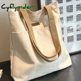 Cyflymder Women’s Tote Bag Canvas Sewing Thread Large Capacity Advanced Sense Handbag Convenient