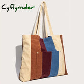 Cyflymder Women’s Tote Bag Shoulder Bags Girls Shopper Big Purses Fashion Casual Contrast