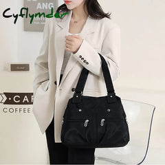Cyflymder Women’s Tote Shoulder Bag Hobo Gym Nylon Daily Holiday Zipper Large Capacity Waterproof