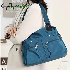 Cyflymder Women’s Tote Shoulder Bag Hobo Gym Nylon Daily Holiday Zipper Large Capacity Waterproof