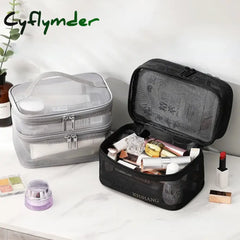 Cyflymder Women’s Transparent Mesh Ideal For Cosmetics Makeup And Toiletries Kit Travel Sales