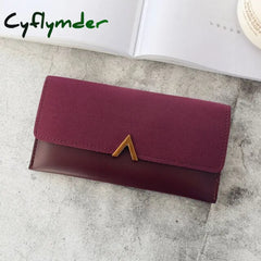 Cyflymder Women’s Wallets Leather Hasp Lady Money Bags Zipper Coin Purse Female Envelope Wallet