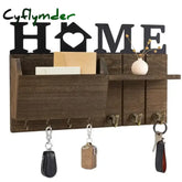 Cyflymder Wooden Wall Key Holder Decorative Key and Mail Holder with Shelf Has Large Key Hooks for Bags Coats Umbrella
