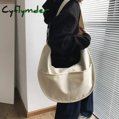 Cyflymder Y2k Crossbody Bags Men Solid Color Large Capacity Hobos Unisex Harajuku Japanese Style Nylon Waterproof