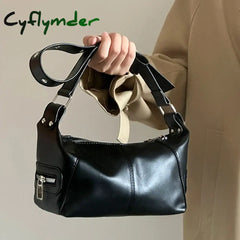 Cyflymder Y2K Korean Gothic Star Girl Black Hand Bag Harajuku Aesthetic Vintage Purse Crossbody