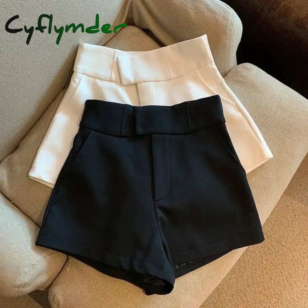Y2K Streetwear Black Shorts Women Elegant High Waist White A Line Wide Leg Suit Short Sexy Club Slim Hot Short Pants New