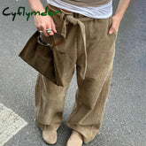 Cyflymder Y2k Vintage Corduroy Pants Woman Harajuku Baggy Basic Korean Fashion Casual Trousers America Retro Wide