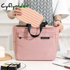 Cyflymder Zipper Thermal Lunch Bag Bento Box Insulated Cooler Tote Bags Picnic Travel Portable Food