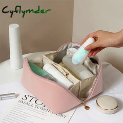 Cyflymdernew Ins Large Capacity Girls Makeup Bags Pu Leather Women Cosmetic Toiletries Organizer