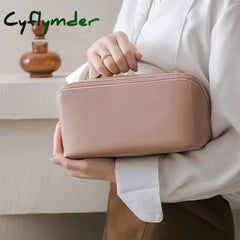 Cyflymdernew Ins Large Capacity Girls Makeup Bags Pu Leather Women Cosmetic Toiletries Organizer