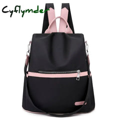 Fashion Anti-Theft Large Backpack Bag Women Oxford Cloth Contrast Color Girl Multifunctional Small