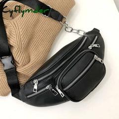 Fashion Bags For Women Stone Pattern Pu Leather Chain Waist Bag Bananka Leisure Fanny Pack Satchel