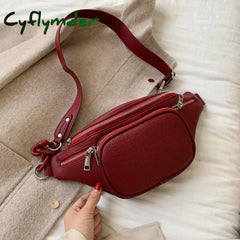 Fashion Bags For Women Stone Pattern Pu Leather Chain Waist Bag Bananka Leisure Fanny Pack Satchel