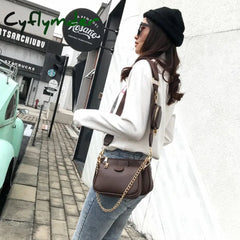 Fashion Chains Women Shoulder Bags Designer Wide Strap Messenger Luxury Pu Leather Crossbody Bag