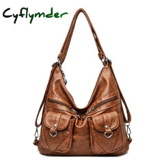 Fashion Designer Women Bag Vintage Leather Shoulder Bags For Large Capacity Female Handbag