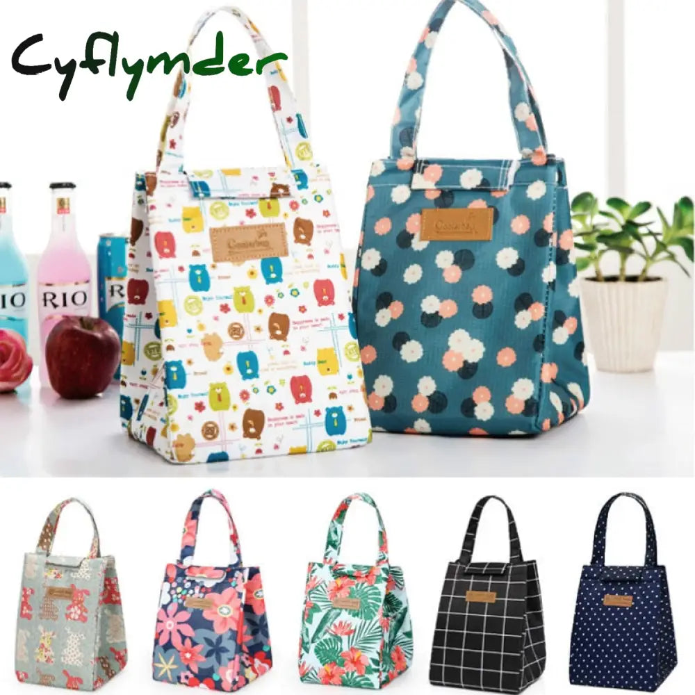 Fashion Lunch Bag Insulated Thermal Lovely Cat Multicolor Breakfast Box Bags Women Portable Hand
