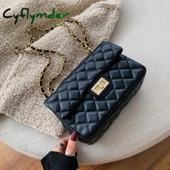 Fashion New Plaid Chain Crossbody Bags Women Messenger Bag Female Lock Cross Body Shoulder Pu